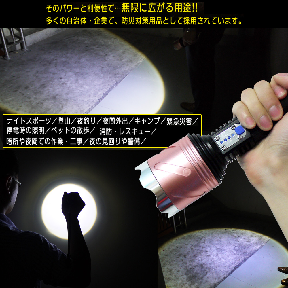 グッドグッズ(GOODGOODS) LED 懐中電灯 2モード ズーム機能 ハンディ