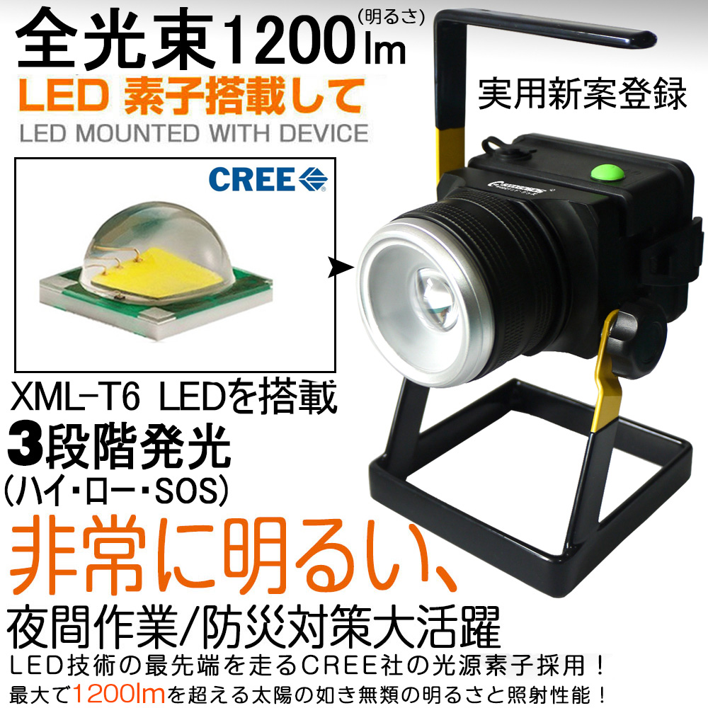 グッド・グッズ 実用新案登録 4.5W 無段階調光可能 400LM LED 充電式