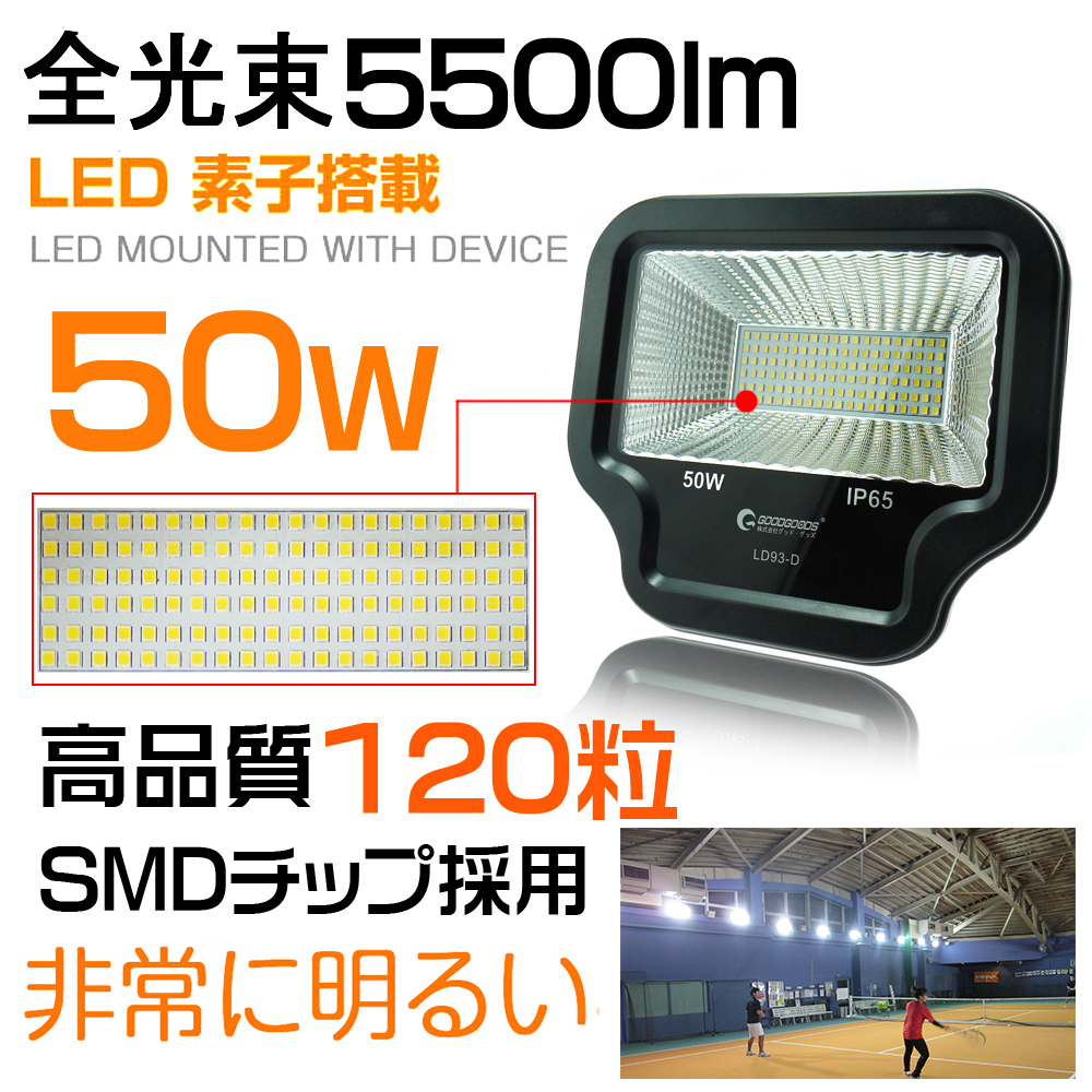 LED投光器50W  500W相当 5500LM 駐車場灯